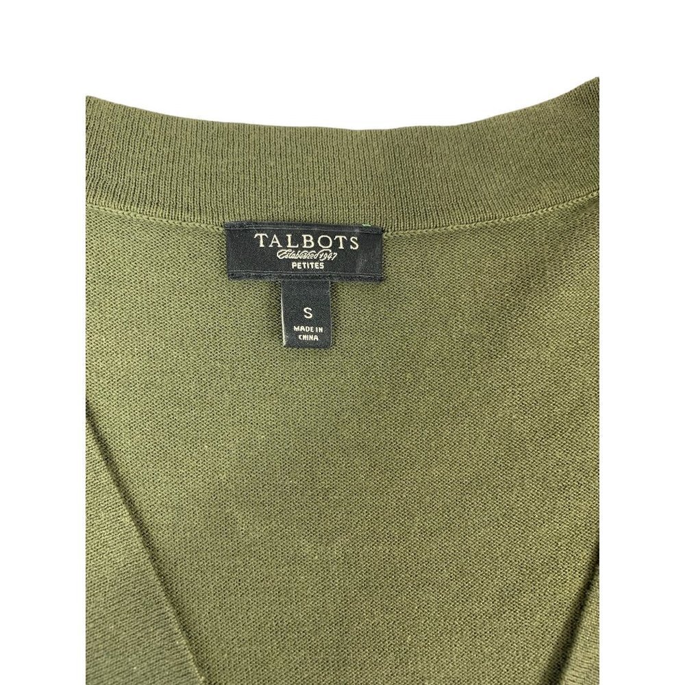 Talbots Women's Mean Green Sequin Top - Picture 4 of 7